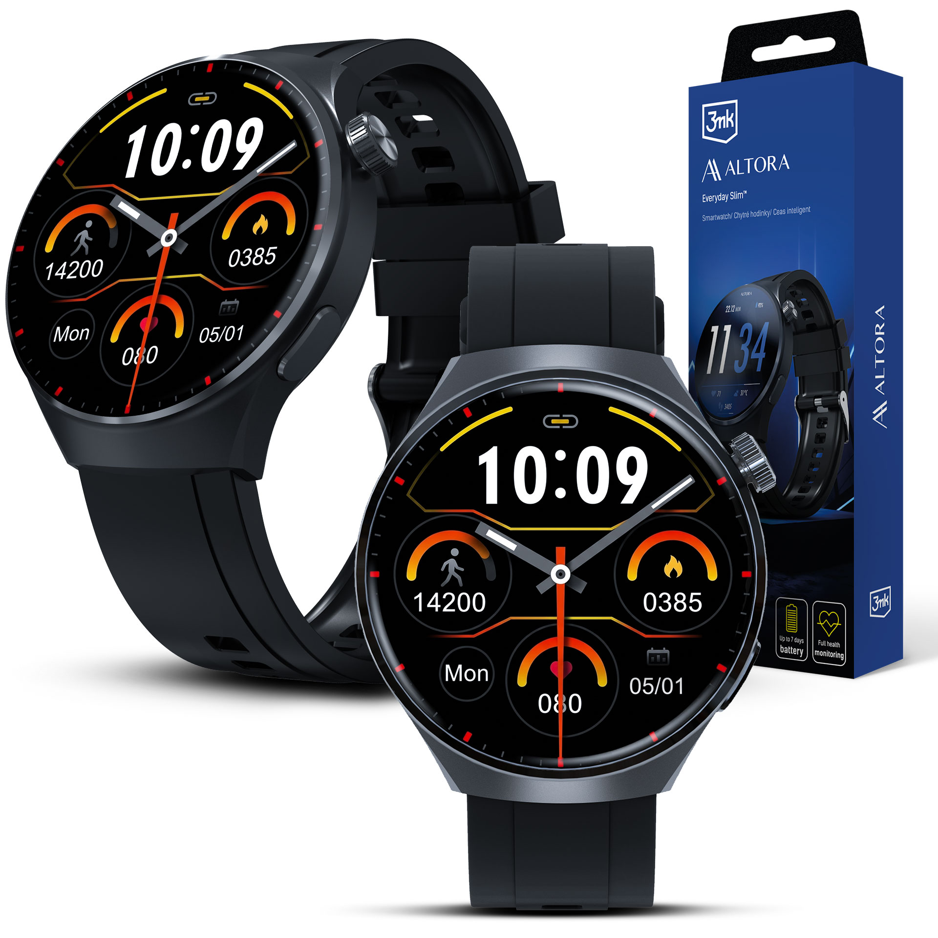 Smartwatch 3mk Altora™ Everyday Slim Bluetooth 5.3 IP68 ekran 60 Hz