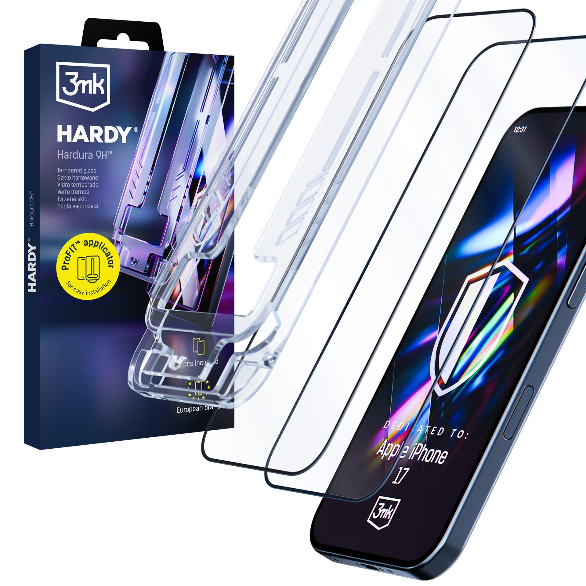 2x Szkło hartowane z aplikatorem na Apple iPhone 16 Pro/ 17 - 3mk HARDY® Hardura 9H™