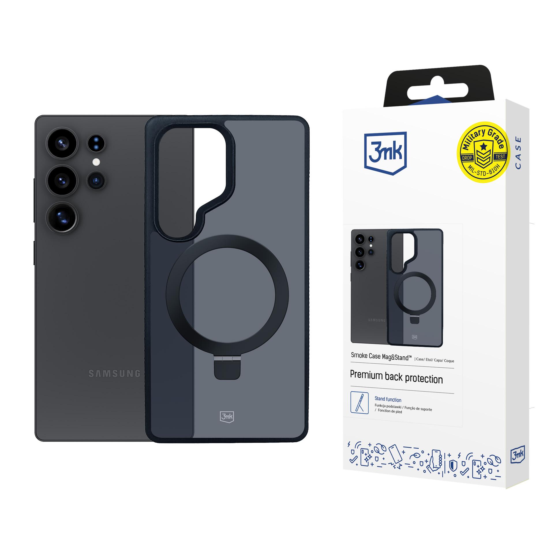 Etui na Samsung Galaxy S25 Ultra - 3mk Smoke Case Mag&amp;Stand