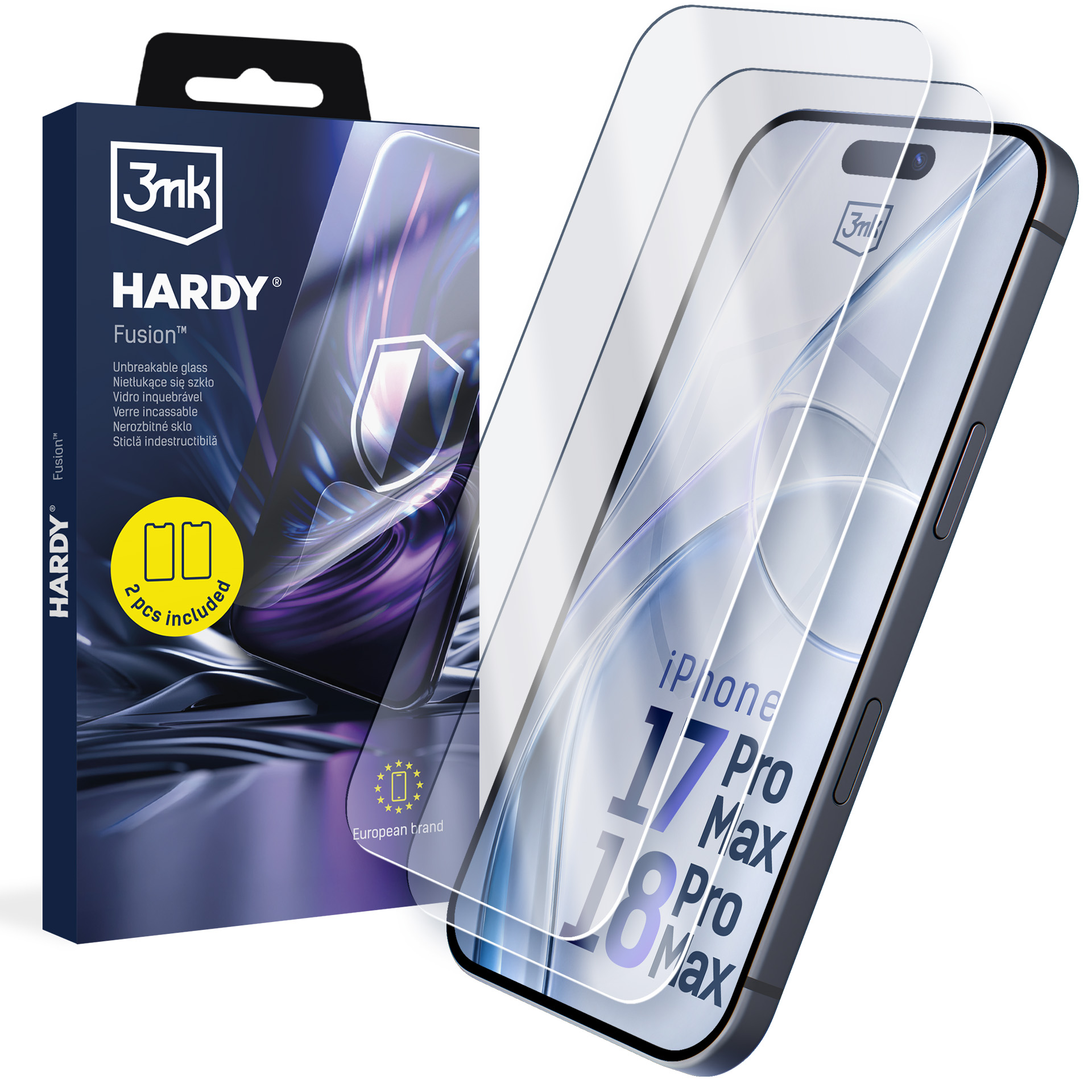 2x Szkło hybrydowe na Apple iPhone 17 Pro Max/ 18 Pro Max - 3mk HARDY® Fusion™