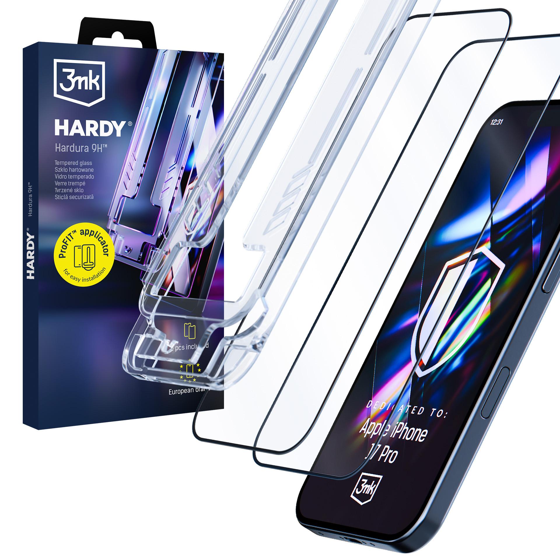 2x Szkło hartowane z aplikatorem na Apple iPhone 17 Pro - 3mk HARDY® Hardura 9H™