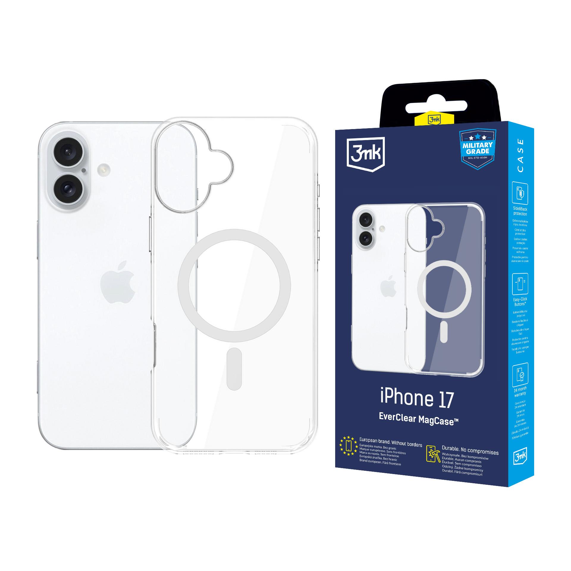 Pancerne etui z MagSafe na Apple iPhone 17 - 3mk EverClear MagCase