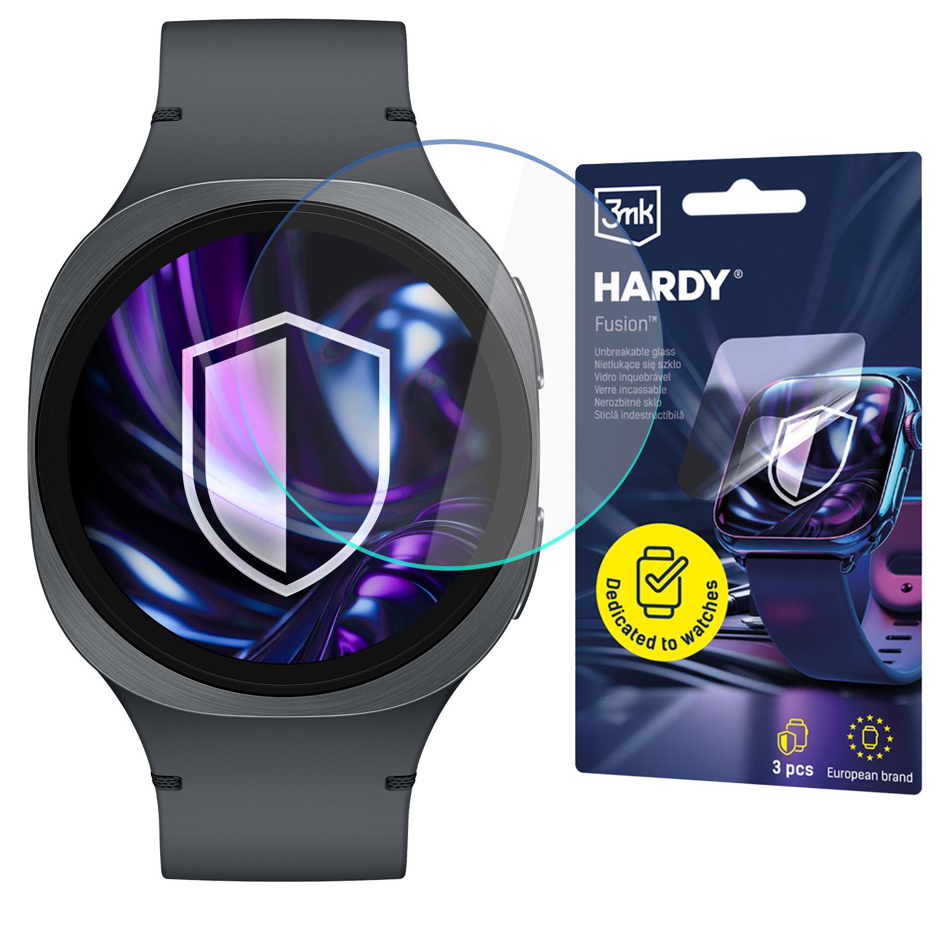 Szkło hybrydowe na smartwatch Samsung Galaxy Watch 8 44mm - 3mk HARDY® Fusion Watch Protection™