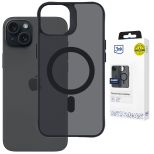 Przydymione etui z MagSafe na Apple iPhone 15 - 3mk HARDY® Hazy MagCase™ Black