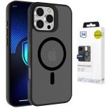 Przydymione etui z MagSafe na Apple iPhone 15 Pro Max - 3mk HARDY® Hazy MagCase™ Black