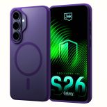 Przydymione etui z MagSafe na Samsung Galaxy S26+ - 3mk HARDY® Hazy MagCase™ Purple