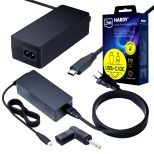 Zasilacz do laptopa IBM/Lenovo/Huawei/HP/Asus/Acer/Toshiba 20V USB-C/DC 4.0x1.7mm 3mk HARDY® Laptop Power Adapter™ 65W