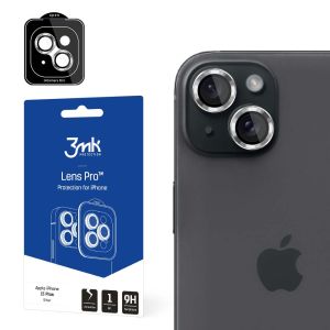 Szkło hartowane na obiektyw aparatu do Apple iPhone 15 Plus - 3mk Lens Protection Pro Silver