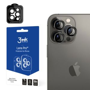 Szkło hartowane na obiektyw aparatu do Apple iPhone 14 Pro / iPhone 14 Pro Max - 3mk Lens Protection Pro Graphite