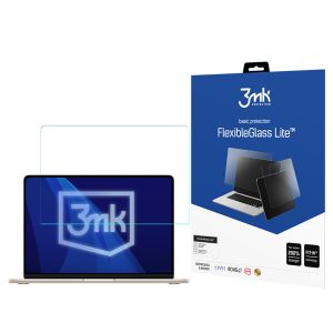 Niepękające szkło hybrydowe na Apple MacBook Air 13,6" M2/M3/M4 - 3mk FlexibleGlass Lite