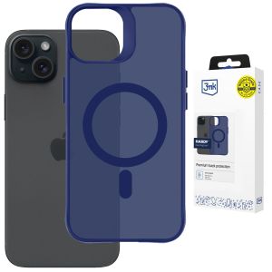 Przydymione etui z MagSafe na Apple iPhone 15 - 3mk HARDY® Hazy MagCase™ Blue