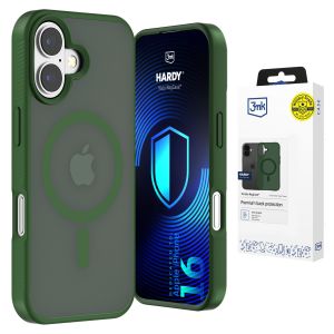 Przydymione etui z MagSafe na Apple iPhone 16 - 3mk HARDY® Hazy MagCase™ Green