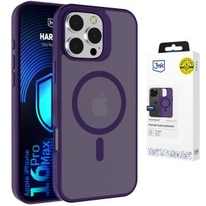 Przydymione etui z MagSafe na Apple iPhone 16 Pro Max - 3mk HARDY® Hazy MagCase™ Purple