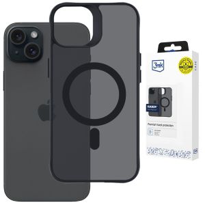 Przydymione etui z MagSafe na Apple iPhone 15 Plus - 3mk HARDY® Hazy MagCase™ Black