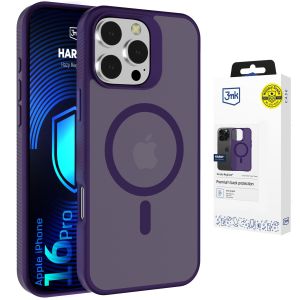 Przydymione etui z MagSafe na Apple iPhone 16 Pro - 3mk HARDY® Hazy MagCase™ Purple