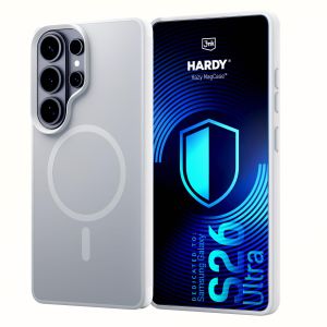 Przydymione etui z MagSafe na Samsung Galaxy S26 Ultra - 3mk HARDY® Hazy MagCase™ White