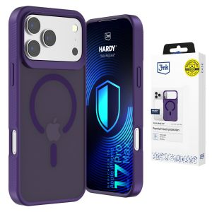 Przydymione etui z MagSafe na Apple iPhone 17 Pro Max - 3mk HARDY® Hazy MagCase™ Purple