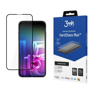 Wzmocnione szkło hartowane na Apple iPhone 15 Pro - 3mk HardGlass Max