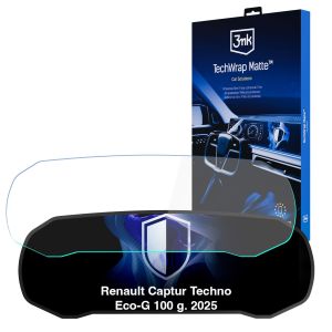 Matowa folia ochronna na ekran zegarów do Renault Captur Techno Eco-G 100 g. (2025 - ) - 3mk TechWrap Matte Cluster™