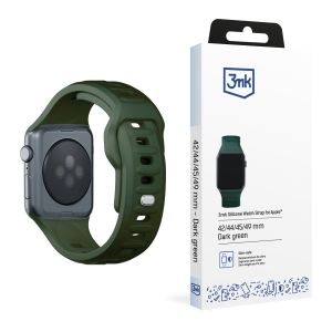 Pasek na Apple Watch 42/44/45/46/49 mm Dark Green (big) - 3mk Silicone Watch Strap