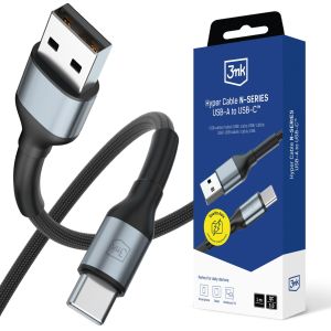 Kabel 1m 18W QC 3.0 9V/2A 3mk Hyper Cable N-SERIES USB-A to USB-C™ Black