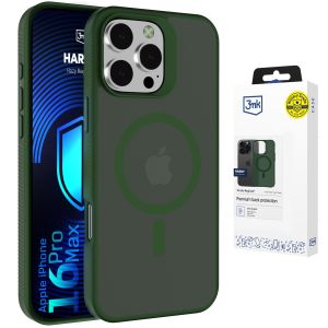 Przydymione etui z MagSafe na Apple iPhone 16 Pro Max - 3mk HARDY® Hazy MagCase™ Green