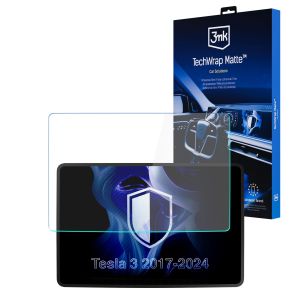 Matowa folia ochronna na ekran nawigacji do Tesla Model 3 2017-24 - 3mk TechWrap Matte™ Center Display