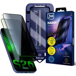 2x Szkło prywatyzujące z aplikatorem na Samsung Galaxy S26 - 3mk HARDY® Privzone 9H™