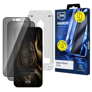 2x Szkło prywatyzujące z aplikatorem na Apple iPhone Air - 3mk HARDY® Privzone 9H™