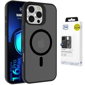 Przydymione etui z MagSafe na Apple iPhone 16 Pro Max - 3mk HARDY® Hazy MagCase™ Black