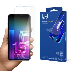 Nietłukące się szkło na Apple iPhone 15 - 3mk FlexibleGlass Pro