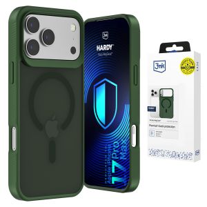 Przydymione etui z MagSafe na Apple iPhone 17 Pro Max - 3mk HARDY® Hazy MagCase™ Green