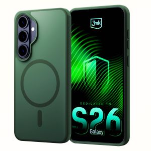 Przydymione etui z MagSafe na Samsung Galaxy S26+ - 3mk HARDY® Hazy MagCase™ Green