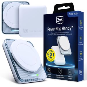 Kompaktowy powerbank 5000 mAh 22.5W MagSafe 3mk PowerMag Handy™ White
