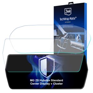 Matowa folia na ekran nawigacji i zegarów do MG ZS Hybrid+ Standard - 3mk TechWrap Matte 2in1 (Center Display + Cluster)