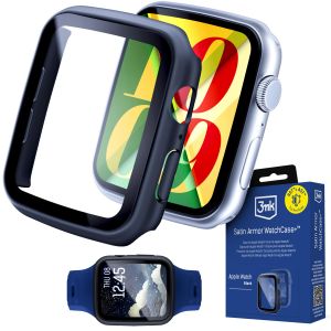 Etui ze szkłem hartowanym na Apple Watch 45mm - seria 7/8/9 - 3mk Satin Armor WatchCase+™ Black