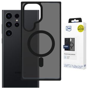Przydymione etui z MagSafe na Samsung Galaxy S22 Ultra 5G - 3mk HARDY® Hazy MagCase™ Black
