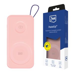 Powerbank 3mk PastelUp 10,000mAh 22.5W MagSafe QI USB-A USB-C Lightning Pink