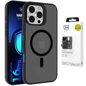 Przydymione etui z MagSafe na Apple iPhone 16 Pro - 3mk HARDY® Hazy MagCase™ Black