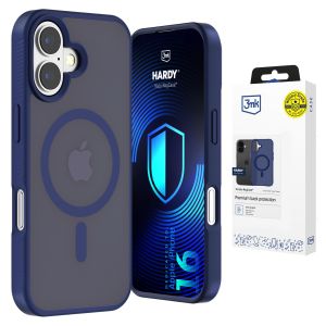 Przydymione etui z MagSafe na Apple iPhone 16 - 3mk HARDY® Hazy MagCase™ Blue