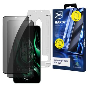 2x Szkło prywatyzujące z aplikatorem na Samsung Galaxy S24 / Galaxy S25 - 3mk HARDY® Privzone 9H™