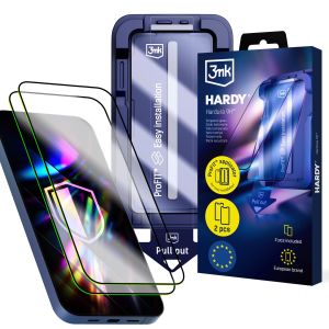 2x Szkło hartowane z aplikatorem na Apple iPhone 13/13pro/14/16E/17E - 3mk HARDY® Hardura 9H™