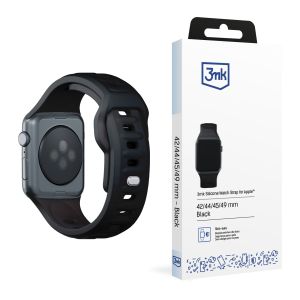 Pasek na Apple Watch 42/44/45/46/49 mm Black (big) - 3mk Silicone Watch Strap