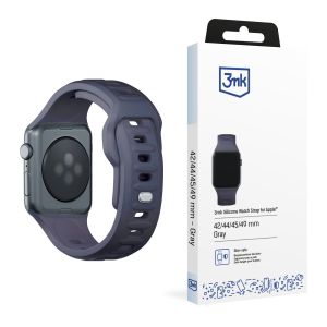 Pasek na Apple Watch 42/44/45/46/49 mm Gray (big) - 3mk Silicone Watch Strap