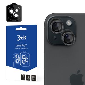 Szkło hartowane na obiektyw aparatu do Apple iPhone 15 - 3mk Lens Protection Pro Graphite