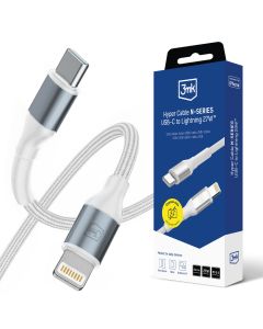 Kabel 50cm 27W 9V/3A PD 3.0 3mk Hyper Cable N-SERIES USB-C to Lightning 27W™ White