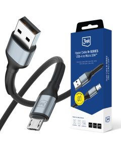 Kabel 50cm 10W 5V/2A QC 3.0 3mk Hyper Cable N-SERIES USB-A to Micro 10W™ Black