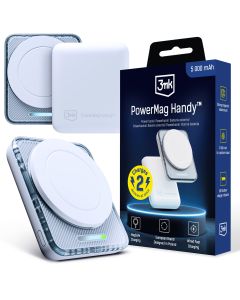 Kompaktowy powerbank 5000 mAh 22.5W MagSafe 3mk PowerMag Handy™ White