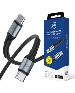 Kabel 2m 60W 20V/3A 3mk Hyper Cable N-SERIES USB-C to USB-C 60W™ Black