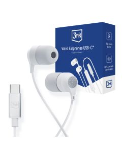 Słuchawki białe 3mk Wired Earphones USB-C